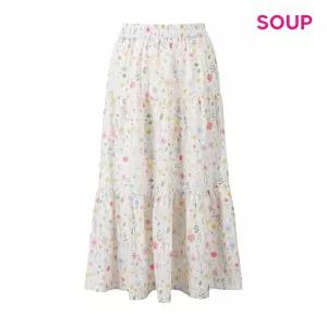 [백화점 정품] SOUP 여성스커트 플라워 A라인 밴딩 롱스커트 (S62SR06)