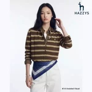 [롯데백화점]헤지스레이디스 [26FW] 울코튼 카라 긴팔 스트라이프 가디건 HSSW6D701