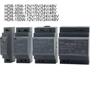 딘 레일 스위칭 POWER LOGIC 공급 장치 12V 24V 15W 30W 60W 100W 150W AC DC 산업용 SMPS HDR 시리즈 CE