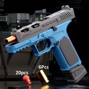 G17 권총 탄피 배출 연속 발사 블로우백 소프트 총알 건 빈 걸이 생일