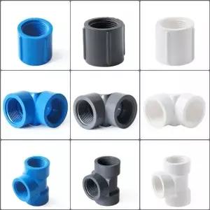 PVC 1/2 3/4 1 I 인치 암나사 커넥터 20/25/32mm 스트레이트 엘보 티 정원 관개 수족관 파이프 용 3 방향