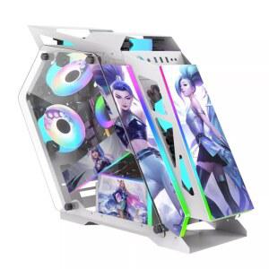 컴퓨터본체케이스 튜닝 게이밍 컴퓨터 조립식 K 리틀 섀시 램프x 원통형 pc 블랙 1 특이한 데스크탑