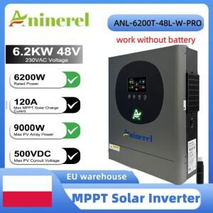 Aninerel 6.2KW 48V/24V/12V 하이브리드 태양광 인버터 가정용 순수 표시파 MPPT 충전 컨트롤러 WIFI