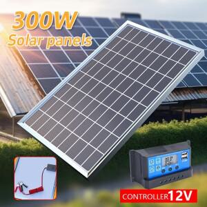 100W 태양광 패널 키트 완전한 12-18V 다결정 전력 휴대용 야외용 충전식 전지 가정용 발전기