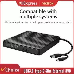 2 in USB30 타입C 슬림 외장 DVD RW CD 라이터 드라이브 버너 리더 플레이어 광학 노트북 PC용 휴대용