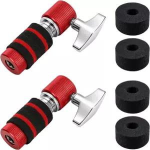 교체 펠트 패드가 있는 세철 2팩 하이햇 클러치 6-8mm 로드 심벌 스탠드용 알루미늄 합금 표준 어쿠스틱