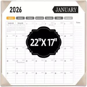 대형 책상 달력 2026 보호 패드가 있는 22x17 2026년 1월부터 2027년 6월까지 18개월 가족 교실 및