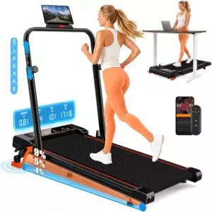 경사가 9 및 4 감소하는 5레벨 워킹 패드 러닝머신 홈 오피스용 접이식 언더 데스크 강력한 BLDC TORQGLIDE