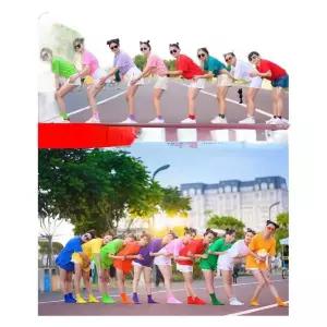 레인보우 무지개 가족여행 단체티 커플 양말세트 우정 맞춤티