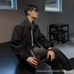 모두팜 남성 빈티지한 텍스쳐 PU가죽 재킷 핏 오버핏 라이더 코트 고극중 MOC