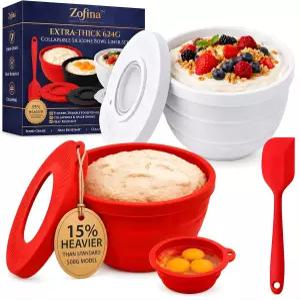 ZOFIN 5쿼트 틸트 헤드 스탠드 믹서용 실리콘 볼 라이너 뚜껑과 주걱이 초두께 624g 믹싱 인서트 반죽 및