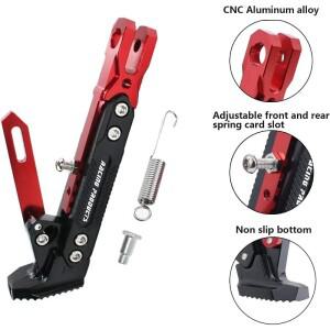 1Pc CNC 알루미늄 조절식 오토바이 킥스탠드 사이드 주차 브래킷 (먼지 범용 개조 부품)