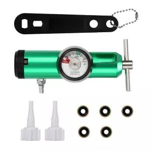 MeasureMAN 0-25LPM O2 산소 조절기 CGA-870 게이지 호환 튜브 회전 커넥터 없음 렌치 1개 플라스틱 노즐