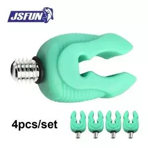 JSFUN 4개입 발광 잉어 낚싯대 받침대 고무 낚시용 뱅크 스틱 버즈 바 액세서리 A732