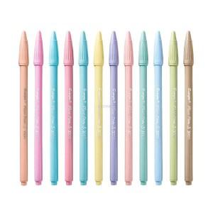12 개/대 Morandi 컬러 펠트 팁 펜 0.38mm 플러스 하이라이트 저널링 플래너 드로잉 색칠 색상 아트 마커