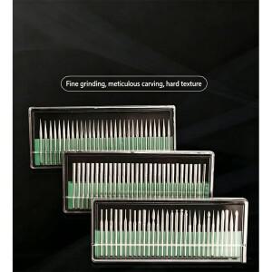 3mm 샹크 다이아몬드 버 세트, 30개 박스 팩, 보석, 옥 조각 및 리밍용 로터리 공구 그라인딩 헤드