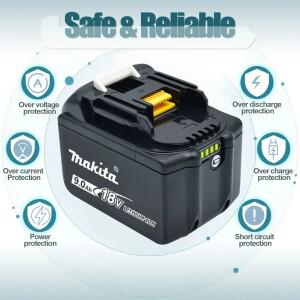 마키타 18V 9.0Ah 배터리 정품 리튬 이온 충전식 6000mAh 교체용 BL1860