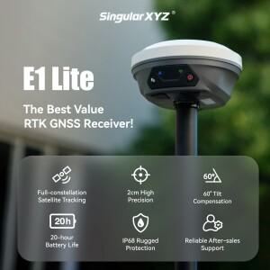 싱귤릭스YZ E1 라이트 베이스 스테이션 GNSS 수신기 RTK 토지 측량 장비 IMU 틸트 풀 지원 1년 보증