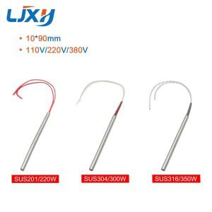 LJXH 10 개/몫 크기 10x90mm 히터 금형 가열 요소 전기 스테인레스 스틸 카트리지 튜브 220W/300W/350W