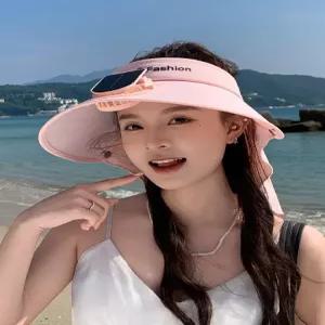 여성용 야외 태양열 선풍기모자 선풍기버킷햇 여름모자 선풍모 디자인선풍기모자