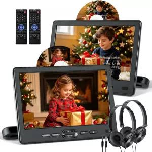 헤드레스트 마운트가 장착된 차량용 DVD 플레이어 듀얼 스크린 흡입형 DESOBRY 10.5인치 휴대용 동일한