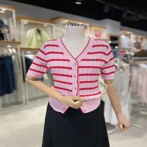 플라스틱아일랜드 스트라이프 꽈배기 니트 가디건 PR2KG401 664094