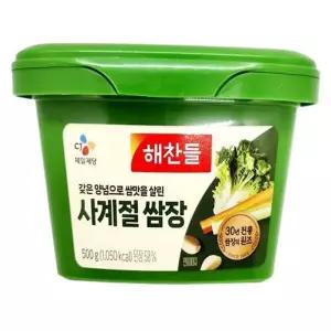 해찬들 사계절 쌈장 500g x 2개 30년 원조 양념된 가정용 고기 삼겹살 캠핑 쌈된 쌈토