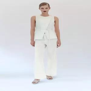 ZARA Z1975 크로스 데님 벨트 베스트 - 화이트 7484/168/250