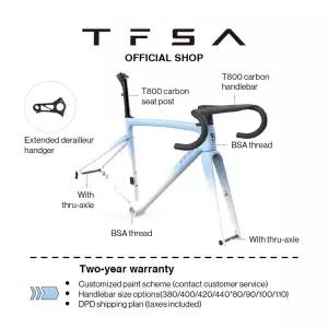 자전거프레임 TFSA 탄소 섬유 로드 바이크 프레임 디스크 브레이크 핸들바 포함 시트포스트 27.2mm