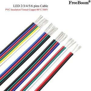 1~ 50m LED 케이블 전선 RGB SMD WS2812B 스트립 라이트 JST 커넥터 용 2/3/4/5/6pin 연장