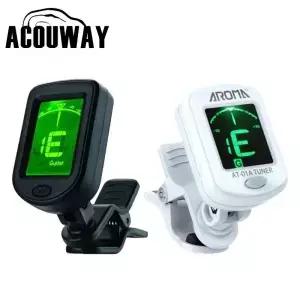 Acouway 기타 우쿨렐레 튜너 바이올린 베이스 전자 튜닝 클립온 반음계 360도 회전 5개 모델
