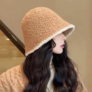 뽀글이 양털 벙거지모자 버킷햇 여성 겨울 방한모자
