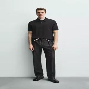 ZARA 레귤러핏 스트럭처 폴로셔츠 - 블랙 4092/420/800