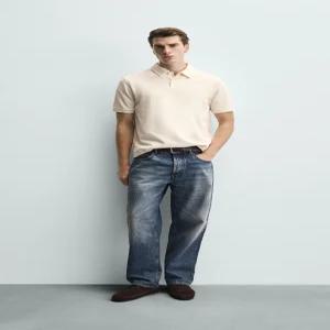 ZARA 레귤러핏 스트럭처 폴로셔츠 - 스크래치 화이트 4092/420/251