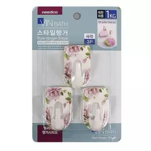 벽걸이 훅 후크 SNM 행거 고리 장식 사각 걸이 3p 1kg