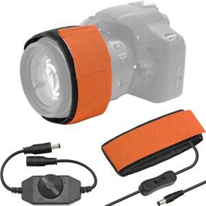 Tydeux 400mm DC 렌즈 워머 이슬 온도 DSLR 미만 직경 무단 망원경용 스트립 응축 히터 5인치 조절기 125mm 카메라 망원경 접안렌즈 방지