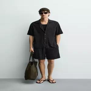 ZARA 지오메트릭 자카드 셔츠 - 블랙 1450/400/800