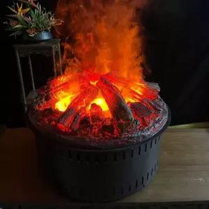 3D 분무 벽난로 장식 원형 전기 스토브 야외 매장 테라스 불멍 가습기 가짜불꽃 무드등