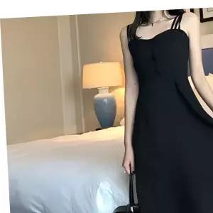 여성 트리플 라인 민소매 나시 블랙 롱 여름옷 원피스