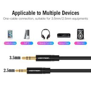 Vention 2.5mm ~ 오디오 케이블 Aux 어댑터 잭 헤드폰 용 남성 스피커 스마트 폰 차량용 커넥터 코드