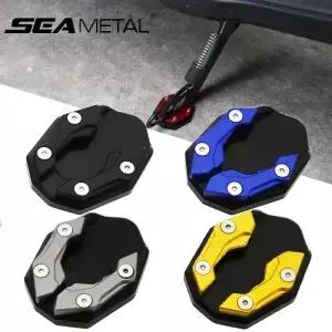 SEAMETAL 오토바이 사이드 스탠드 커버 알루미늄 합금 패드 범용 자전거 발 확장 킥 액세서리