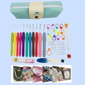 코바늘 돗바늘 단수링 컬러 뜨개 도구 세트 DIY 손뜨개 공예 부자재