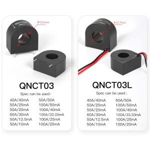 고정밀 전류 변환기 QNCT03 50A/25mA 100A 25mA 40mA 링형 CT 센서