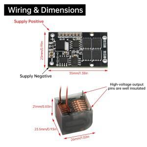 DC 6-15V ~ AC 10kV-25kV 고주파 고전압 발생기 인버터 부스트 아크 점화 코일 모듈 전원 공급 장치