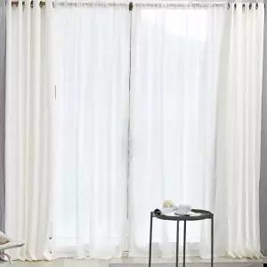 소프트 쉬폰커튼 핀형 긴창 대형 화이트