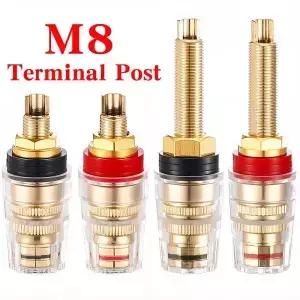 HIFI 구리 소켓 플러그 크리스탈 오디오 스피커 커넥터 금도금 터미널 바인딩 트 바나나 M8 L8