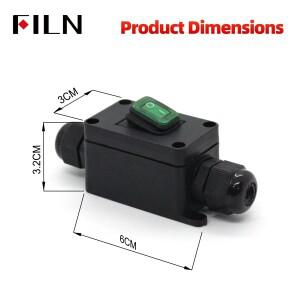FILN 10A 12V 24V 110V 220V 방수 접속함(조명식 로커 스위치 포함) IP66 실외/해양 전기 설치용