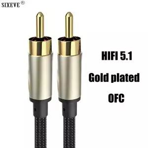 골드 도금 RCARCA 동축 SPDIF 케이블 서브우퍼 콘솔 믹서 사운드 카드 TV 박스 PC 자동차 HiFi 스테레오