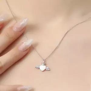 엔젤하트 패션목걸이 은목걸이 실버925 자개 [비쥬홀릭] 목걸이 백금도금