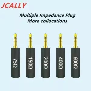 JCALLY 컨덕터 이어폰 임피던스 플러그 75 150 200 400 600 ohm 소음 차단 어댑터 저항 필터 감소